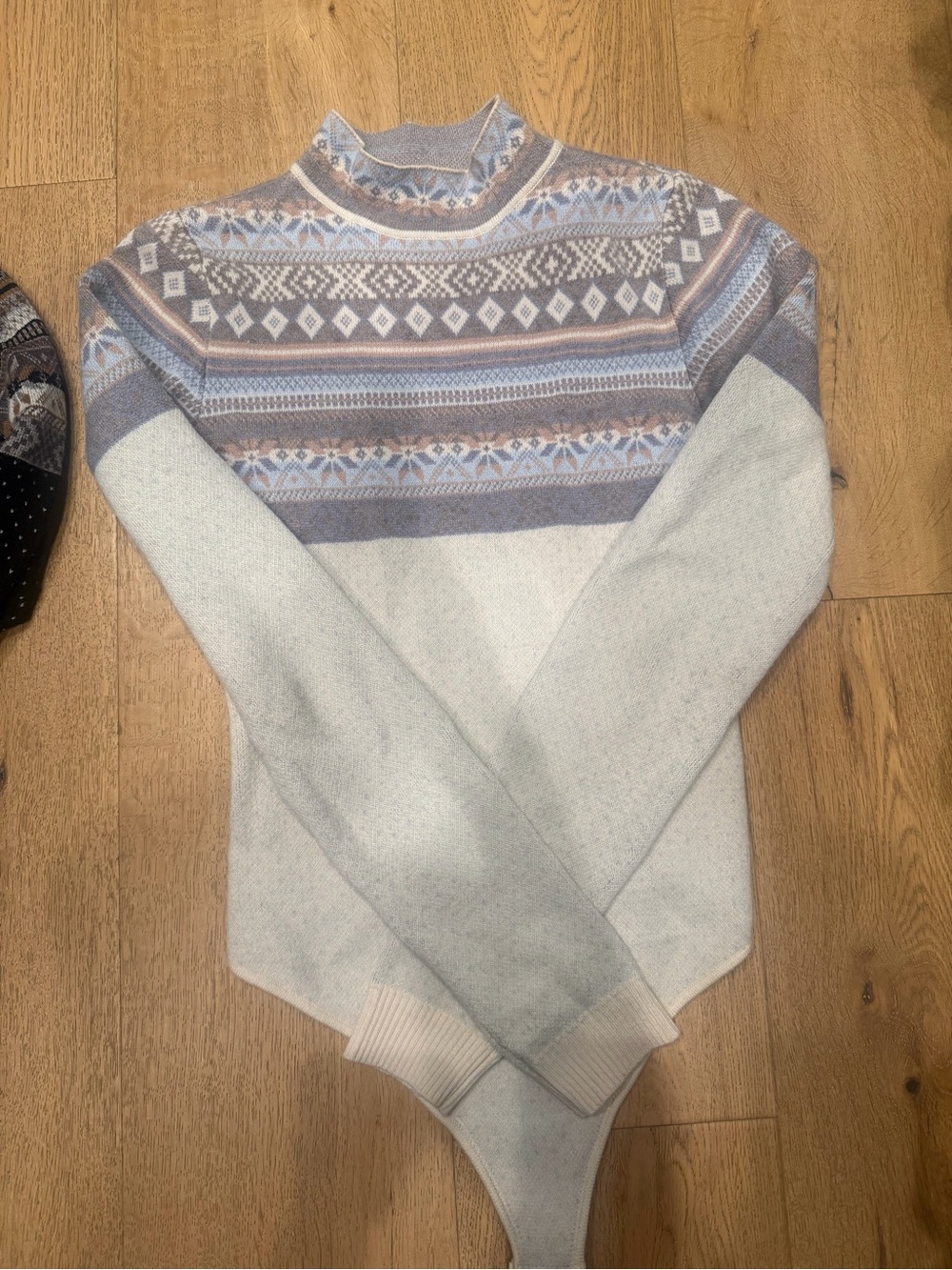Free People Winter Warmer Bodysuit Frost Combo XS